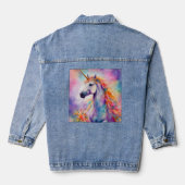 Pastel Kleur Eenhoorn Denim Jacket (Achterkant)