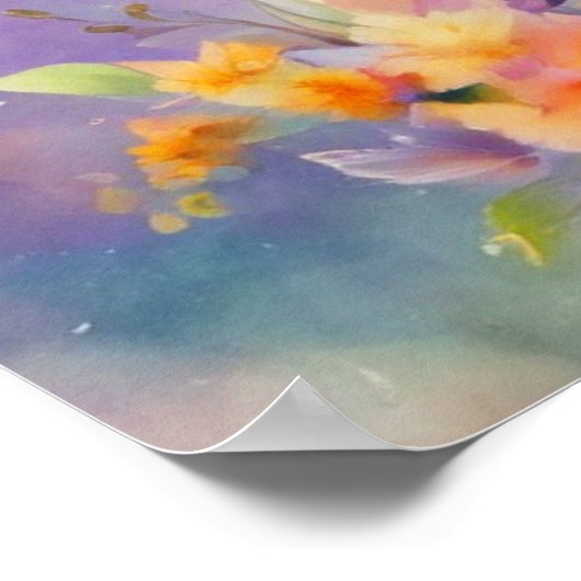 Pastel Kleur Eenhoorn Poster (Hoek)