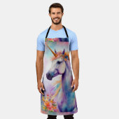 Pastel Kleur Eenhoorn Schort (Gedragen)