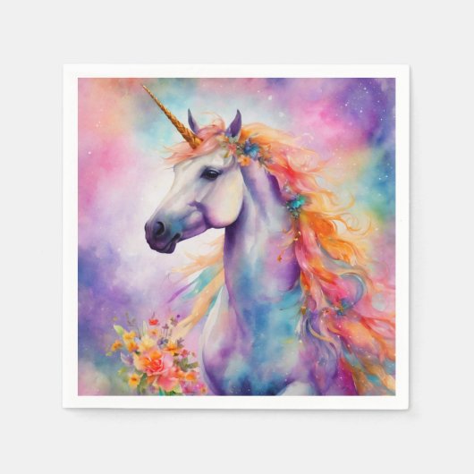 Pastel Kleur Eenhoorn Servet (Voorkant)