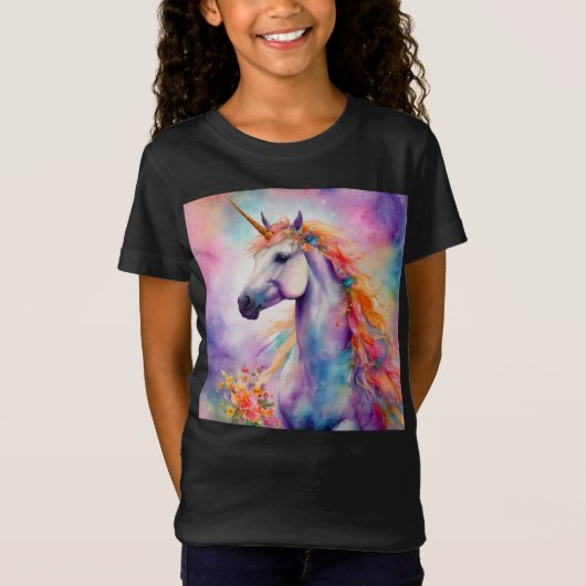 Pastel Kleur Eenhoorn T-shirt (Voorkant)