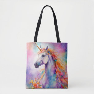 Pastel Kleur Eenhoorn Tote Bag