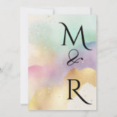 Pastel kleur eenvoudige subtiele thema waterverf kaart (Achterkant)