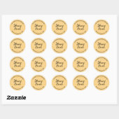 Pastel Kleur Geel Honing Kam Patroon Schattige Ronde Sticker (Vel)