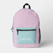  Pastel Kleur Gepersonaliseerde Meisjes School Bedrukte Rugzak (Voorkant)