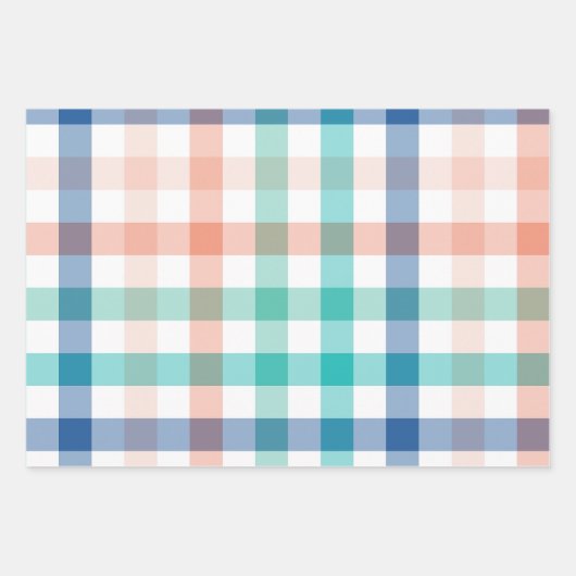 Pastel Kleur Gingham Check Plaid Inpakpapier Vel (Voorkant 2)