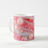 Pastel Kleur Glitter Pearl Print Koffiemok (Voorkant links)