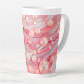 Pastel Kleur Glitter Pearl Print Latte Mok (Rechterhoek)