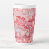 Pastel Kleur Glitter Pearl Print Latte Mok (Voorkant)