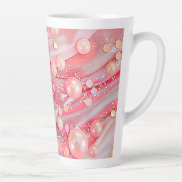 Pastel Kleur Glitter Pearl Print Latte Mok