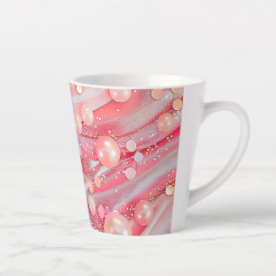 Pastel Kleur Glitter Pearl Print Latte Mok