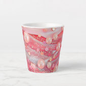 Pastel Kleur Glitter Pearl Print Latte Mok (Voorkant)