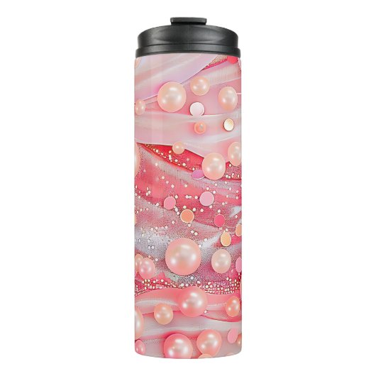 Pastel Kleur Glitter Pearl Print Thermosbeker (Voorkant)