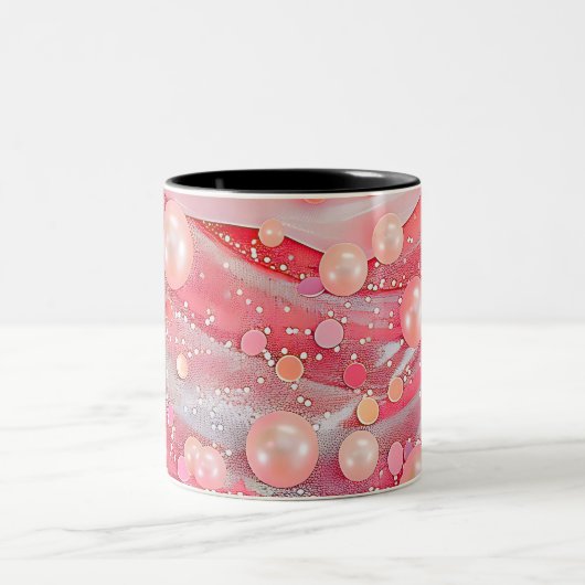 Pastel Kleur Glitter Pearl Print Tweekleurige Koffiemok (Center)