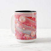 Pastel Kleur Glitter Pearl Print Tweekleurige Koffiemok (Voorkant links)