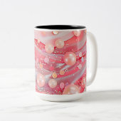 Pastel Kleur Glitter Pearl Print Tweekleurige Koffiemok (Voorkant rechts)