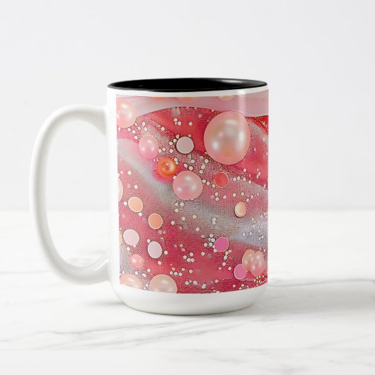 Pastel Kleur Glitter Pearl Print Tweekleurige Koffiemok (Links)