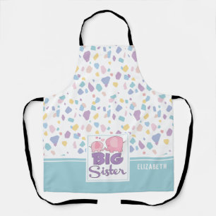 Pastel Kleur Grote Zus Olifant Kleurrijk Patroon Schort