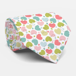 Pastel kleur hart patroon stropdas