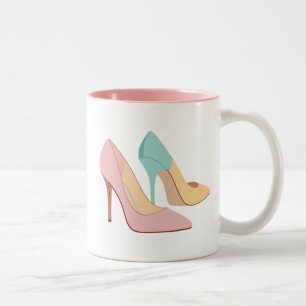 Pastel kleur hoge hakken voor u MEISJE Tweekleurige Koffiemok