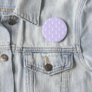 Pastel Kleur Konijn Patroon Blauwe Achtergrond Hui Ronde Button 5,7 Cm