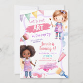 Pastel Kleur Kunst in een partij Verjaardagsfeest Kaart (Voorkant)