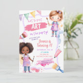 Pastel Kleur Kunst in een partij Verjaardagsfeest Kaart (Staand voorkant)