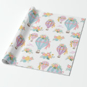 Pastel Kleur Luchtballonnen Moederdag Cadeaupapier (Uitgerold)