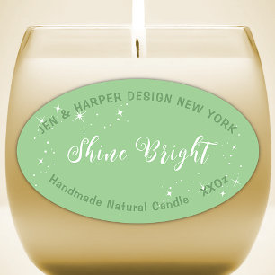 Pastel Kleur Mint Groen Product Verpakking Etikett Ovale Sticker