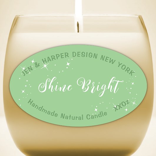 Pastel Kleur Mint Groen Product Verpakking Etikett Ovale Sticker