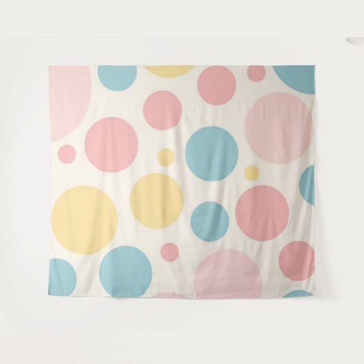 Pastel kleur polk dot wandkleed (Voorkant (horizontaal))