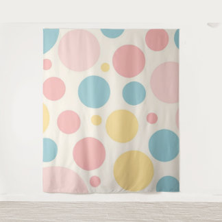 Pastel kleur polk dot wandkleed