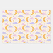Pastel kleur slaapmaan inpakpapier vel (Voorkant 3)