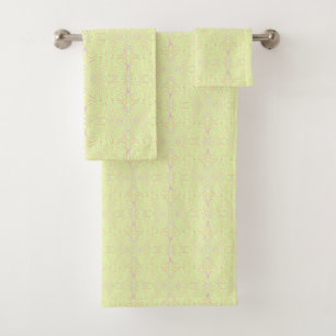 Pastel Kleur Stippen En taps toelopende Lijnen Pat Bad Handdoek