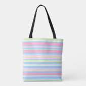 Pastel Kleur Strepen Tote Bag (Achterkant)