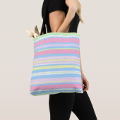 Pastel Kleur Strepen Tote Bag (Dichtbij)