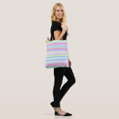 Pastel Kleur Strepen Tote Bag (Op model)