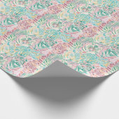 Pastel Kleur Tijger Art Patroon Cadeaupapier (Hoek)