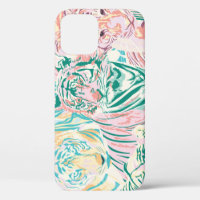 Pastel Kleur Tijger Art Patroon