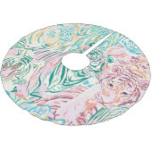 Pastel Kleur Tijger Art Patroon Kerstboom Rok (Gekanteld)