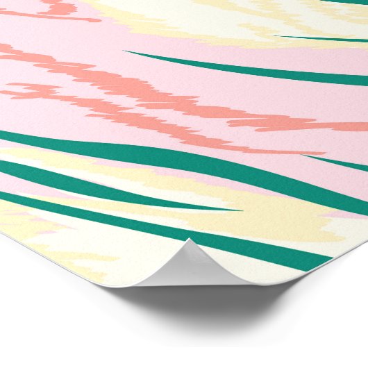 Pastel Kleur Tijger Art Patroon Poster (Hoek)