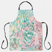 Pastel Kleur Tijger Art Patroon Schort (Voorkant)