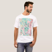 Pastel Kleur Tijger Art Patroon T-shirt (Voorkant volledig)