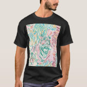 Pastel Kleur Tijger Art Patroon T-shirt (Voorkant)