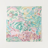 Pastel Kleur Tijger Art Patroon Wandkleed (Voorkant (horizontaal))