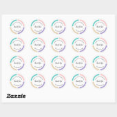Pastel kleur trendy Dank u Sticker labels (Vel)