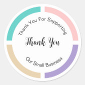 Pastel kleur trendy Dank u Sticker labels (Voorkant)
