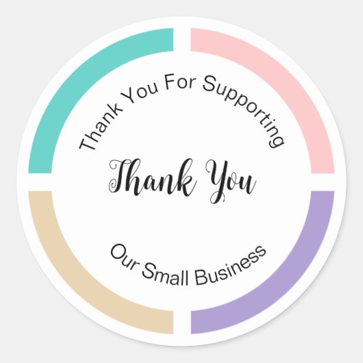 Pastel kleur trendy Dank u Sticker labels (Voorkant)