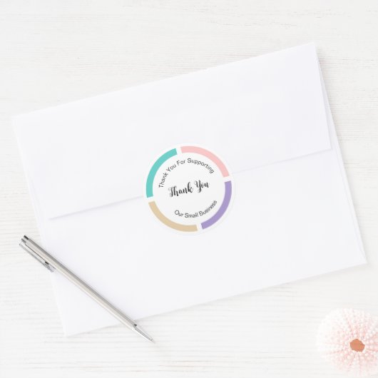 Pastel kleur trendy Dank u Sticker labels (Envelop)