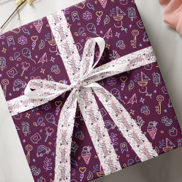 Pastel kleur vlinders aangepaste naam satijnen lint